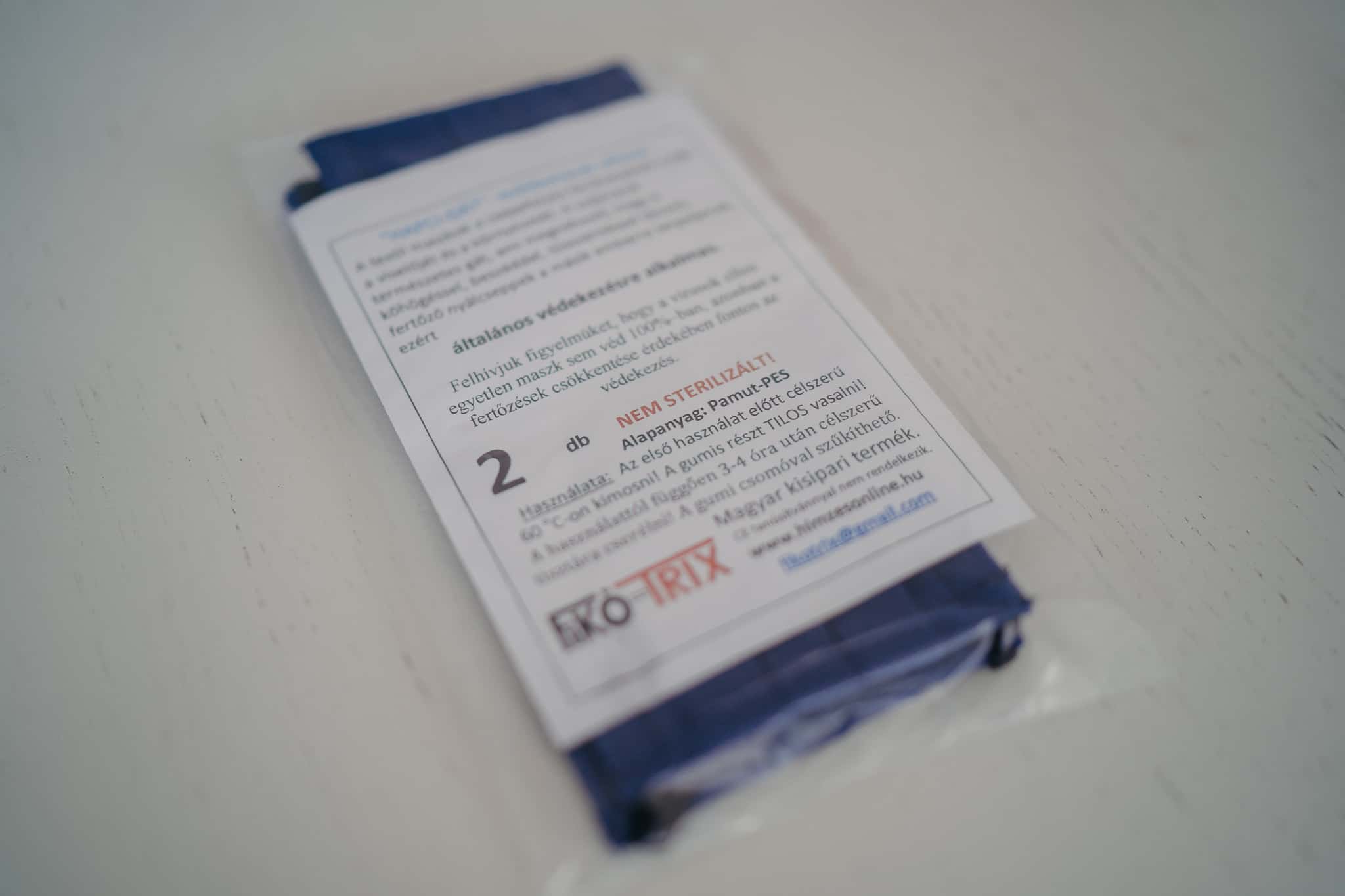 1 db fehér Textil szájmaszk -Magyar zászló hímzéssel - Image 2