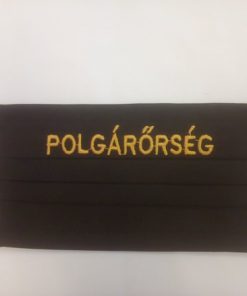 1 db fekete, pamut (sárga)POLGÁRŐRSÉG Hímzéssel készült maszk0