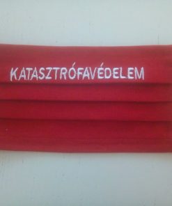 1 db piros, pamut KATASZTRÓFAVÉDELEM Hímzéssel készült maszk