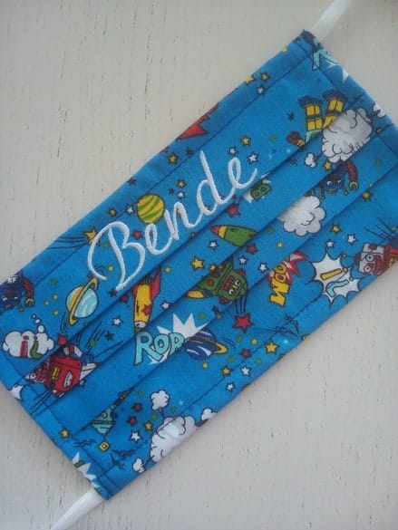 2db egyedi névvel (egy sor) hímzett textil szájmaszk - Image 3