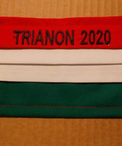 1 db textil szájmaszk- piros, fehér, zöld-TRIANON 2020 hímzéssel