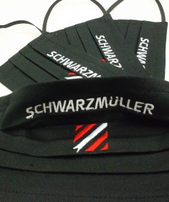 4 darab azonos SCHWARZMÜLLER mintájú, fekete, pamut arcmaszk