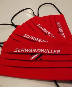4 darab azonos SCHWARZMÜLLER mintájú, piros, pamut arcmaszk