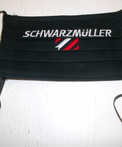 1 darab  SCHWARZMÜLLER mintájú, fekete, pamut,arcmaszk