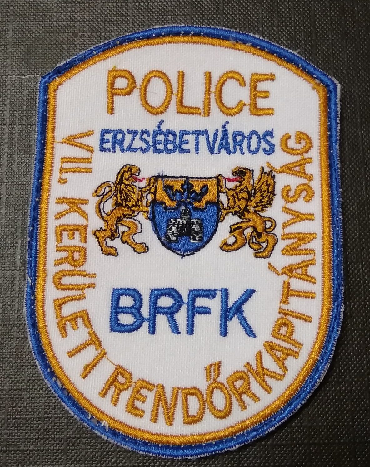 1 db "VII. KERÜLETI RENDŐR KAPITÁNYSÁG" karjelvény , Fekete - Image 2